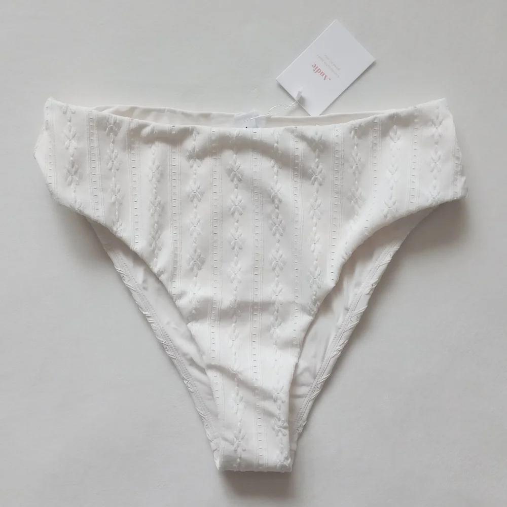 Andie▪️90s Eyelit High Waisted Swimsuit Bottom in Coconut